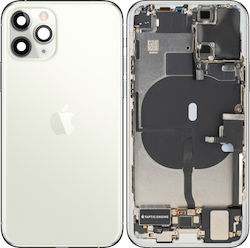 Капак на батерията Задно стъкло Средна рамка Apple Iphone 11 Pro Пълни резервни части Сребрист Изтеглен Клас А Капак на батерията Задно стъкло Средна рамка Apple Iphone 11 Pro Пълни резервни части Сребрист Изтеглен Клас А