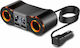 SPV Car Charger 80W 3.5A with 2xUSB-A 2xLighter Embedded Cable and Voltmeter Black Color