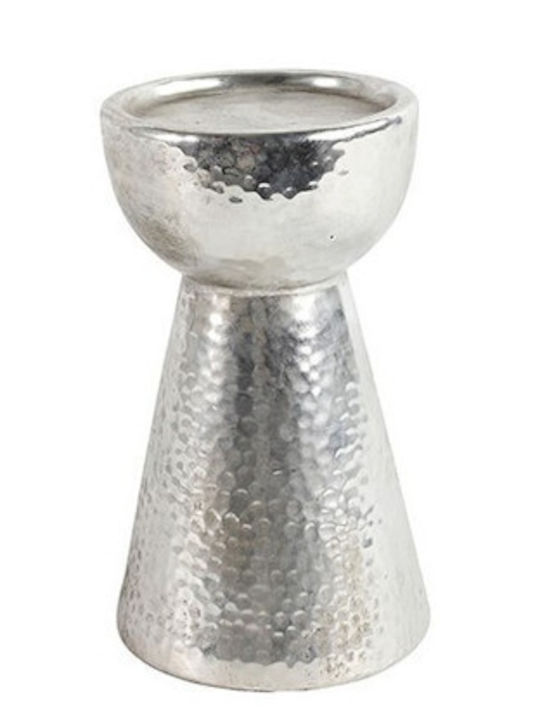 Atmosphera Кандилник Стъклен в Сребрист Цвят 11.5x20см