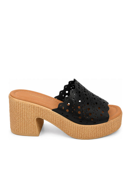 Mules With High Heel In Black Colour SI-2291-26FL-BLACK