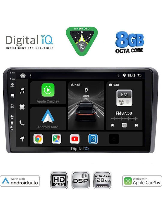 Digital IQ Car Audio System for Fiat Panda 2003-2012 (Bluetooth/USB/WiFi/GPS/Apple CarPlay/Android Auto) with 9" Touch Screen
