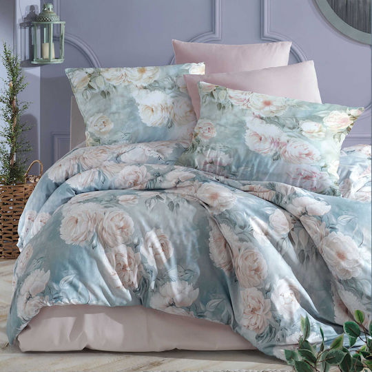 Darymex Set Huse Pentru Pilote 100% Bumbac 200x220cm Dublu Cu 2 Fețe De Pernă Albastre