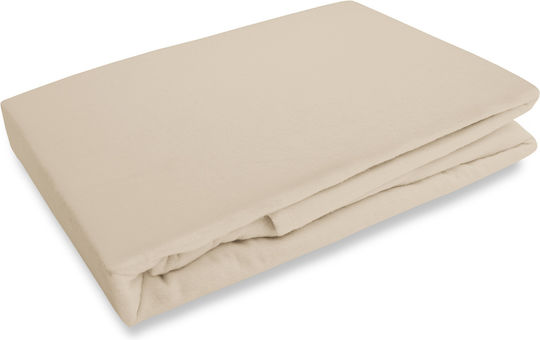 Darymex Darymex Doppelbettlaken Flanell mit Gummibettlaken 140x200cm Beige Farbe