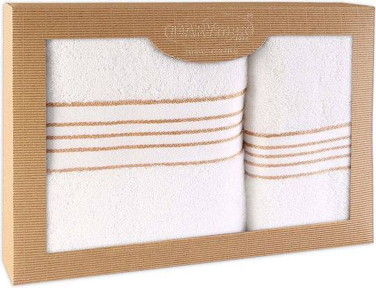 Darymex Set De Prosoape De Baie 2 Buc Albe Greutate 500gr/m²