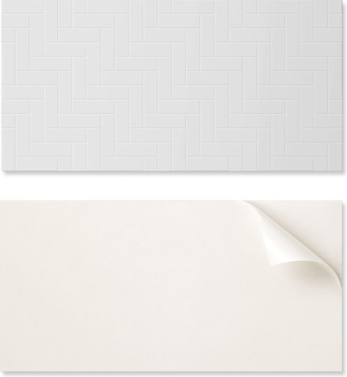 Printed Sticker Panel Ideal for Kitchen Herringbone Brick Design 120x60 cm