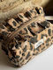 Miss Minimal Zipper Box Toiletry Bag Brown Leopard 22 X 13 X 23 Cm