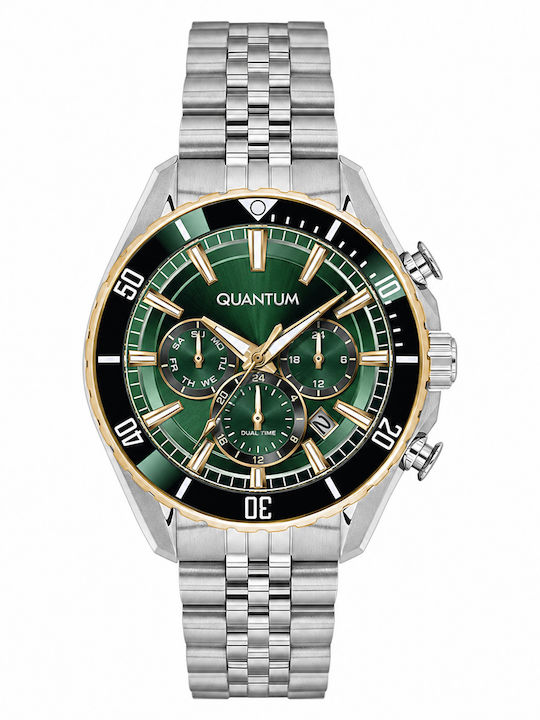 Quantum Ceas Bărbătesc 42mm cu Baterie Argintiu