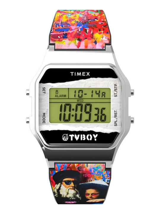 Timex Digital Men's Watch 34mm Battery with Metal Bracelet