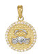 Krebs Tierkreiszeichen Charm aus Weißgold 9K mit Zirkon