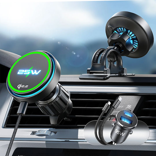 Lisen Car Holder Wireless Charger W116 Yl0225060018 Air Vent Dashboard Cooling Fan 25w Qi2.2 Black Lisen Car Holder Wireless Charger W116 Yl0225060018 Air Vent Dashboard Cooling Fan 25w Qi2.2 Black