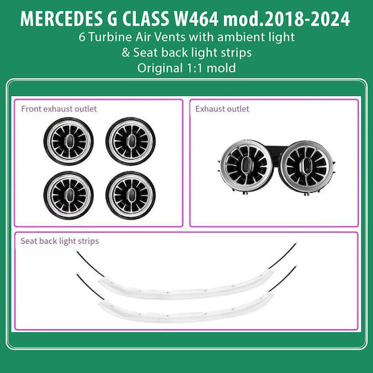 Diq Ambient Mercedes G Class Tml Digital Iq Ambient Light Kit Mercedes G Class W464 Mod 2018-2024 8 Lights