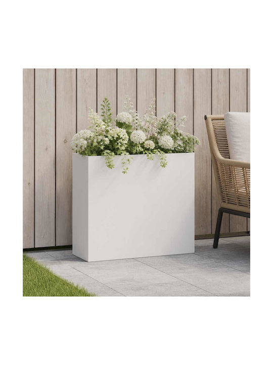 vidaXL Ghiveci De Flori Metalic Alb 50x20x40cm