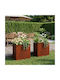 vidaXL Set of 2 Metallic Rusty Flower Pots 30cm