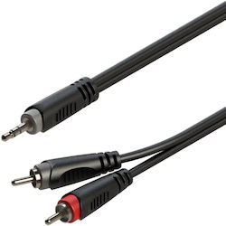 RCA Audio Cable 3.5mm Male - 2x RCA Male Black 3m RCA Audio Cable 3.5mm Male - 2x RCA Male Black 3m