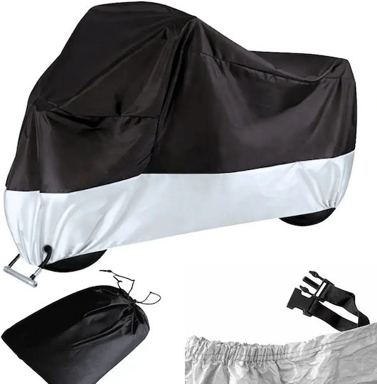 Waterproof Motorcycle Cover 230x130cm Uv Protection Silver Size L