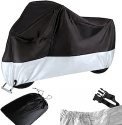 Husă Impermeabilă Pentru Motocicletă 240x130cm Protecție Uv Argintie Mărime Xl