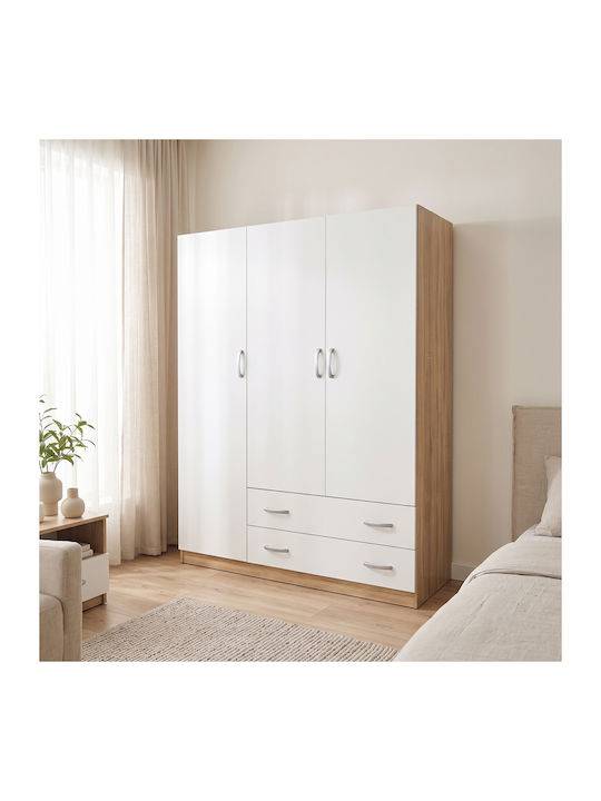 Alvia Dreifachtür Kleiderschrank Weiß 150x51x180cm