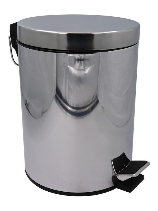 Sidirela E-0265 Inox Badezimmer Mülleimer 12lt Silber