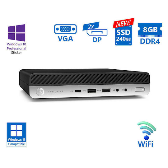 HP ProDesk 600G4 DM WiFi Refurbished Grade A (Core i5-8500T/8GB/240GB SSD/No OS) Repainted