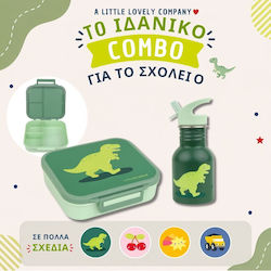 Προσφορά A Little Lovely Company Кутия за храна Bento 900 мл и Бутилка от неръждаема стомана 350 мл Dinosaur