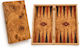 Wooden Checkers Set from Olive Wood & Dice for Backgammon