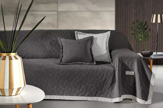 Guy Laroche Avalon Four-Seater Sofa Throw Jacquard 170x350cm Carbon