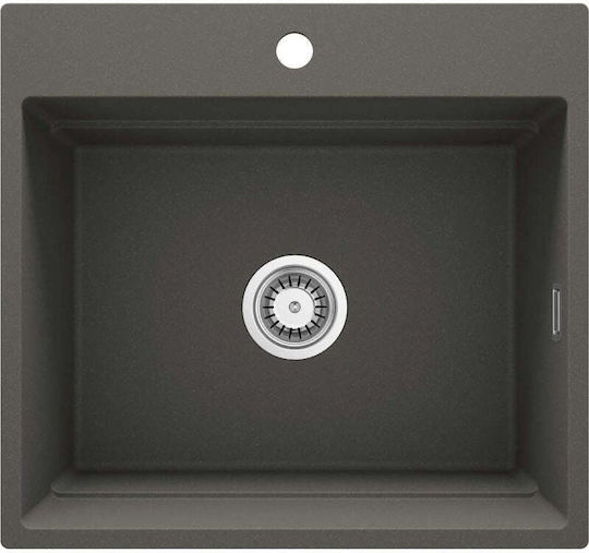 Deante Magnetic Drop-In Kitchen Sink made of Liquid Granite M44xP44cm Grey