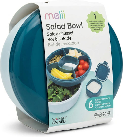 Melii Plastik Lunchbox Blau Mit Fächern 1.6l