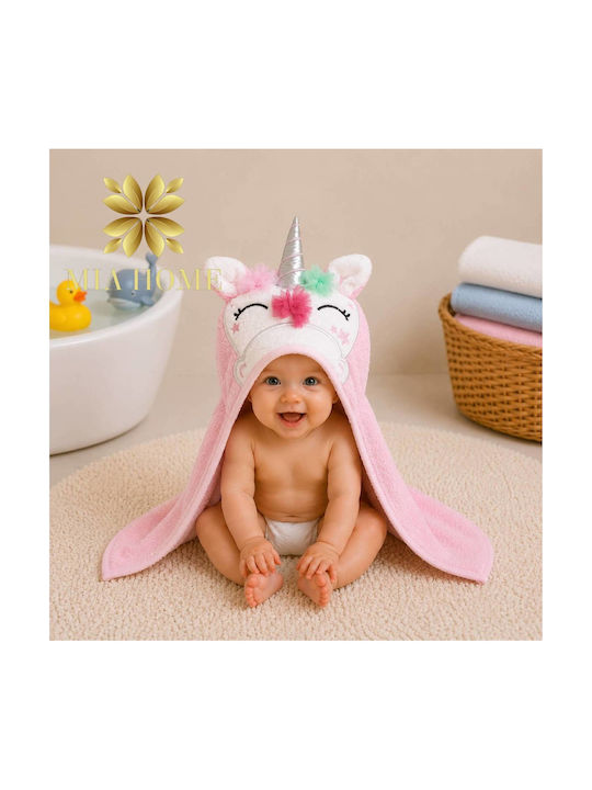 Mia Home Baby-Badetuch mit Kapuzen Einhorn 85x85cm
