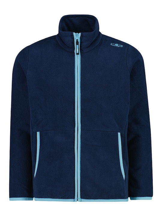 Fleece Bluză Hanorac Pentru Copii Cu Buzunare Albastru Marin