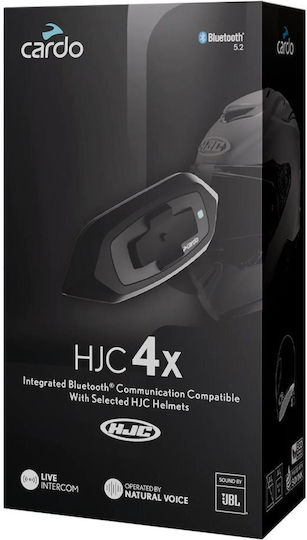 Cardo HJC 4X Single Intercom for Motorcycle Helmet with Bluetooth