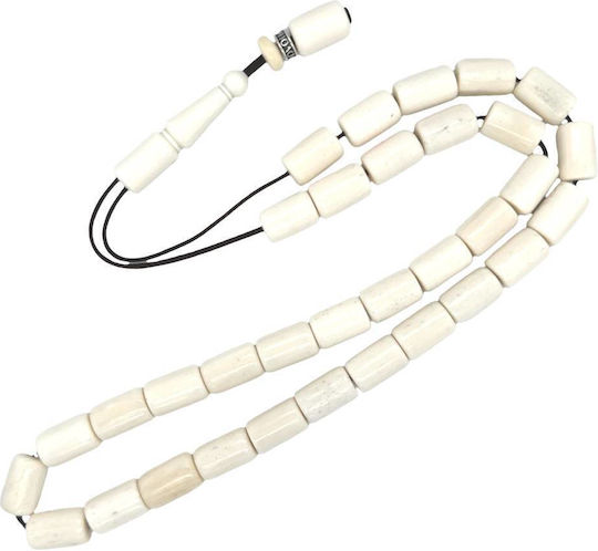 Kompologadiko Worry Beads with 33 Beads from White Camel Bone