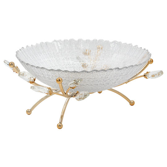 Keskor Decorative Glass Gold Bowl 27x27x11cm