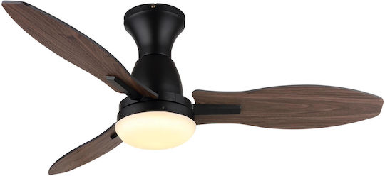 Globo Lighting Ventilator de tavan 107cm cu lumină negru