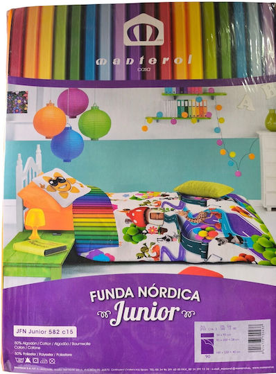 Manterol Casa Jfn Junior Set Cearceaf Pentru Copii Multicolor 90x200cm