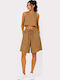 Women's Linen Bermudas Brown