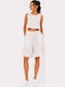 Women's Linen White Bermuda