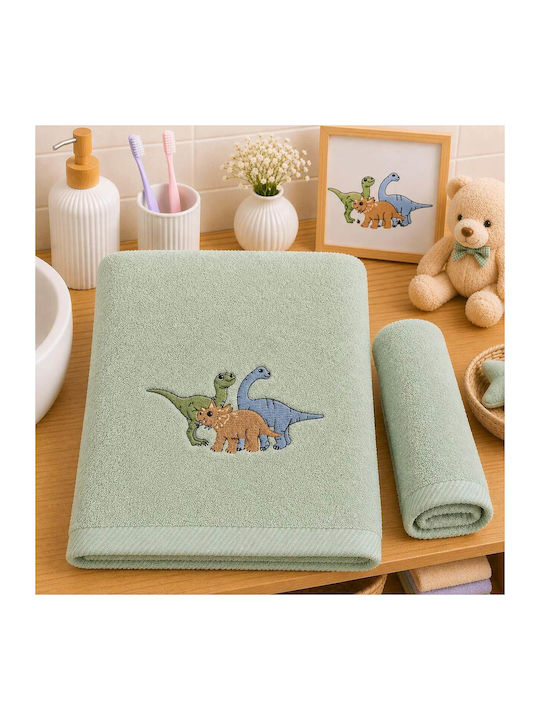Astron Italy Set of Baby Towels 2pcs Dinosaurs Weight 500gsm