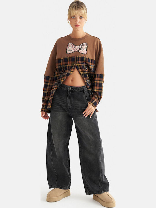 Damen Jeans Hosen Grau