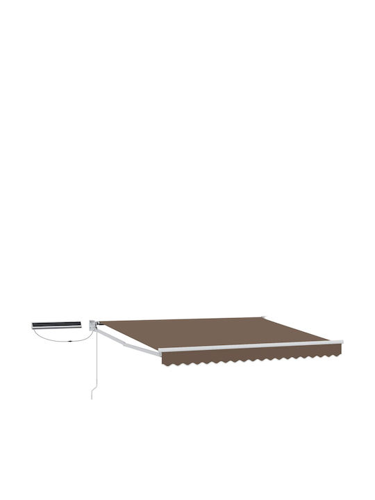 vidaXL Тента Тераса С LED Кафява 3.5x2.5m