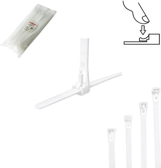 Tretytka Legătură Cablu Din Plastic 300mmx7.4mm În Culoare Albă 1 Buc