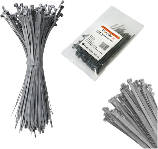 Tretytka Plastik Kabelbinder 100mmx2.5mm in Grau Farbe (1Stück)