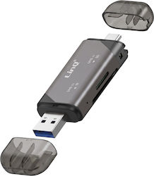 Linq Memory Card Reader Sd Microsd High-speed Usb-c Usb-a 5gbps Grey Linq Memory Card Reader Sd Microsd High-speed Usb-c Usb-a 5gbps Grey