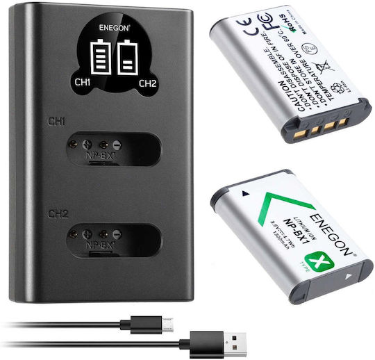 ENEGON Încărcător Dublu de Baterii Compatibil cu Sony