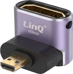 Linq Mini Video Konverter Micro-HDMI Männlich Zu HDMI 2.1 Weiblich Abgewinkelt 8K Lila Linq Mini Video Konverter Micro-HDMI Männlich Zu HDMI 2.1 Weiblich Abgewinkelt 8K Lila