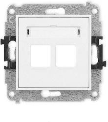 Mecanism Prizele Pentru Antene TV Dual Multimedia Fără Modul Keystone Standard Alb Igm-2p