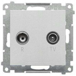 Simon 55 R-tv Antenna Jack End Separated Module 1x Input 5862 Mhz Aluminum Mat Tak.01/143