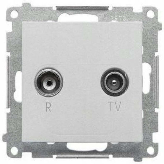 Simon 55 R-tv Antenna Jack End Separated Module 1x Input 5862 Mhz Aluminum Mat Tak.01/143