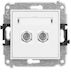 Mini Dual Tip Prizele Pentru Antene TV Sâmbătă Mecanism Priză Antenă F Placă Nichelată Alb Mat 25mgf-2