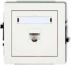 Deco Single Computer Socket Mechanism 1xrj45 Cat 6 8-pin Matt White 25dgk-3 Deco Single Computer Socket Mechanism 1xrj45 Cat 6 8-pin Matt White 25dgk-3